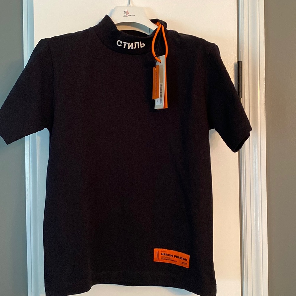 Heron Preston/designer/black short sleeve, mock/extra small/brand new with tags